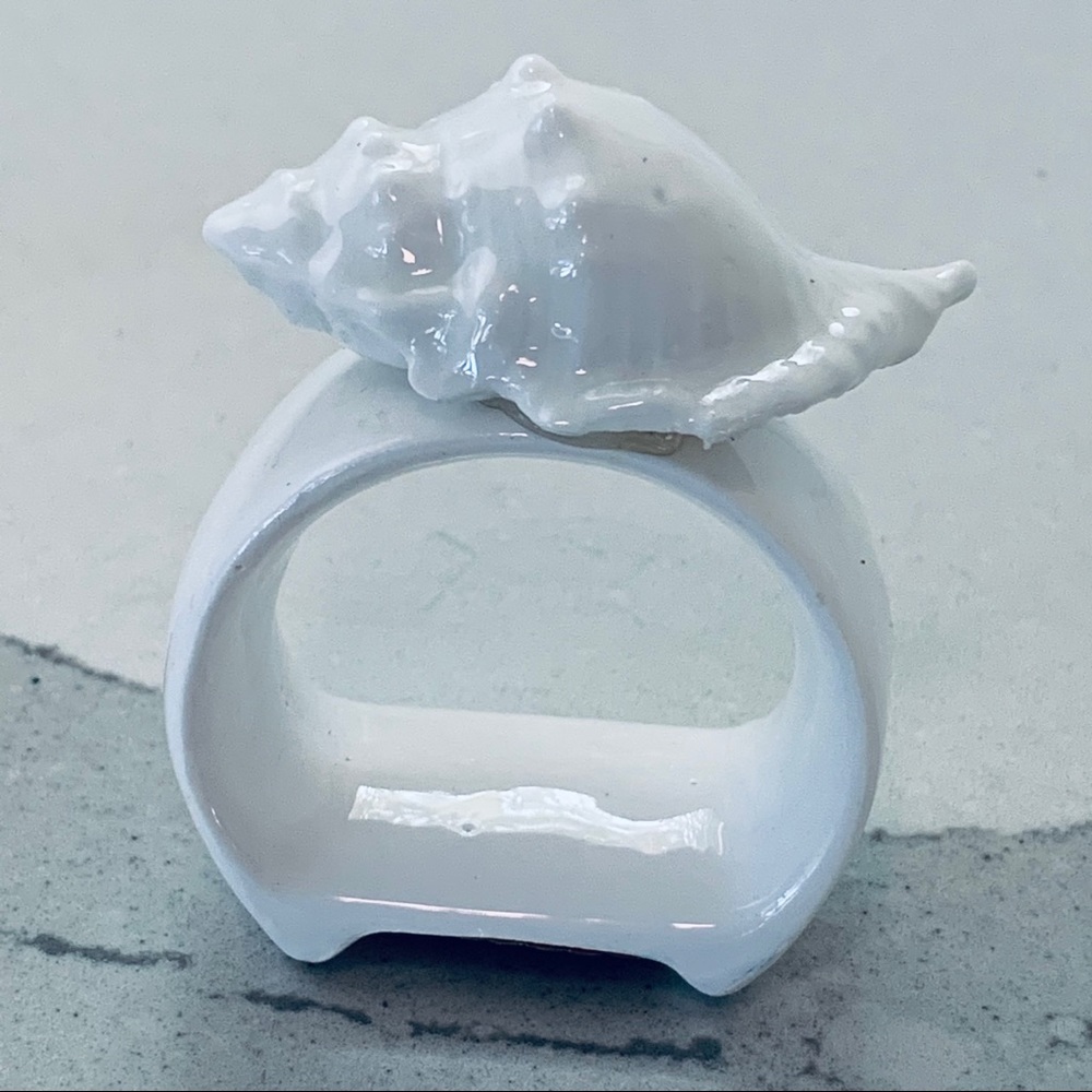 4 Bone China "Beachcomber" Shell Napkin Rings - Picture 6 of 14